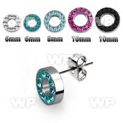 wadd pair of surgical steel fake cheater flesh tunnel ear stud ear lobe piercing