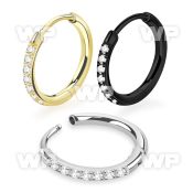wakly 1 pair steel hinged huggie earrings small cz