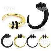 wfr3a black ion plated surgical steel curved taper double o rin ear lobe piercing