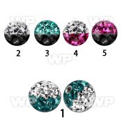 wjday 6mm ball ferido glued multi crystals in two color design belly piercing