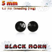 wkball5 5mm black horn ball with a 316l steel 1.6mm threading