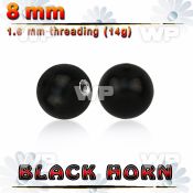 wkball8 8mm black horn ball with a 316l steel 1.6mm threading