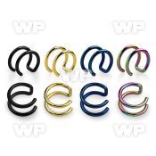 wr6d ion plated surgical steel clip on fake helix clip indoubl helix piercing