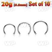 xcb20g set w 316l steel circular barbell post w 0.8mm threading