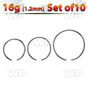 xcr16g pack w 10 pcs. 316l steel ball closure ring post 1.2mm