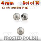 xfobal4 10 pcs of 4mm 316l steel ball w frosted surface 1.6mm