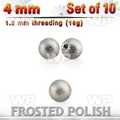 xfobal4s 10 pcs of 4mm 316l steel ball w frosted surface 1.2mm