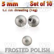 xfobal5 10 pcs of 5mm 316l steel ball w frosted surface 1.6mm