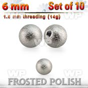 xfobal6 10 pcs of 6mm 316l steel ball w frosted surface 1.6mm