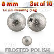 xfobal8 10 pcs of 8mm 316l steel ball w frosted surface 1.6mm