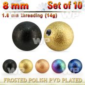 xfobt8g set w 8mm pvd plated steel ball w frosted surface 1.6mm