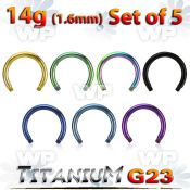 xutcb14 set 5mm anodized titanium g23 circular barbell post 14g 