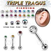 xwf16 316l steel triple tragus piercing 1 2mm 3mm lower ball tragus piercing