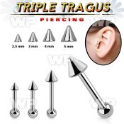 xwf46u 316l steel triple tragus piercing 1 2mm 3mm lower ball tragus piercing