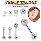 xwf74 316l steel triple tragus piercing 1 2mm 3mm lower ball tragus piercing