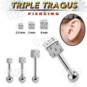 xwfd1 316l steel triple tragus piercing 1 2mm 3mm lower ball tragus piercing