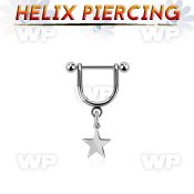 xwh1ez steel helix stirrup w a dangling plain steel star