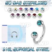 zcbe2c eo gas sterilized piercing surgical steel circular barbell 3mm balls