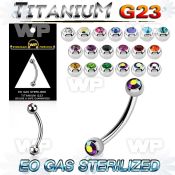 zubne2c eo gas sterilized piercing titanium g23 eyebrow banana 3mm balls
