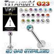 zulbc3 eo gas sterilized piercing titanium g23 labret color crystal ball