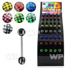 1441fs display w surgical steel tongue bar 1 6mm 6mm acrylic tongue piercing