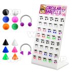 14cjfe0 display w surgical steel cbr horseshoes 1 2mm 3mm balls belly piercing