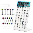 14cjfl display w of surgical steel labret stud 1 2mm micro eyebrow piercing