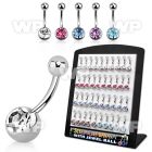 14ucz display w of steel belly bananas 1 6mm an 8mm press fit belly piercing