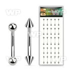 14uwjt box w of surgical steel micro bananas 1 2mm 3mm ballsor eyebrow piercing