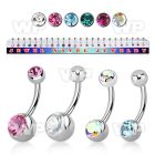174u6 display w steel belly bananas 1 6mm an 8mm 5mm press belly piercing