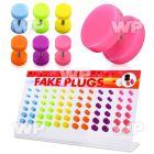 1764eez display 72 pcs of mixed color acrylic fake cheater plug belly piercing