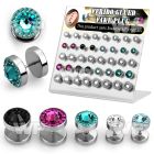 1764ekz display w of steel fake cheater plug big ferido glued swa ear lobe piercing