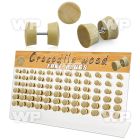 1764ete display w of crocodile wood fake cheater plugs surgical ear lobe piercing