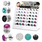 1764ez0 display with steel fake cheater plugs big ferido glued ear lobe piercing