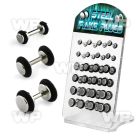 1764le tiny display w steel fake plugs rubber o ring size 3 to belly piercing