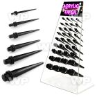 17mi0y7 display w black acrylic tapers double silicon o ring ear lobe piercing
