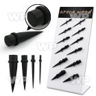 17mi9s display w organic black areng wood tapers double o ring ear lobe piercing