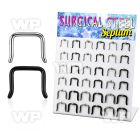 17miell display w black ion plated 316l steel septum piercing ear lobe piercing