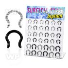 17miely display w black ion plated 316l steel septum piercing ear lobe piercing