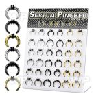 17mietk display 36 pcs of assorted surgical steel gold black ear lobe piercing
