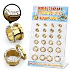 17mil04 display w gold ion plated 316l steel flesh tunnel ferido ear lobe piercing