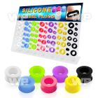 17misp display 84 pcs of silicon flesh tunnel in mixed colors ear lobe piercing
