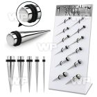 17mite display w surgical steel tapers double silicon o ring siz ear lobe piercing
