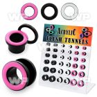 17miyp display w acrylic screw fit flesh tunnel painted rim size ear lobe piercing