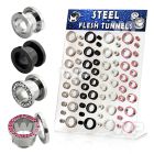 17mizt display w of assorted steel ion plated steel screw fit ear lobe piercing