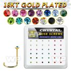 18nwbxm box w gold plated silver nose screw w 1.5mm mix crystals