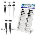 18qrmk display w 6mm 8mm acrylic fake taper o ring s in white belly piercing