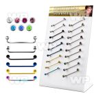 18u1kz display with of ion plated 316l steel surface barbells surface piercing