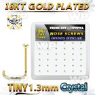 18wp6xc box gold plated silver nose screws w set 1.25mm crystals