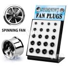 1dd7r display w surgical steel double flared steel flesh tunnel ear lobe piercing